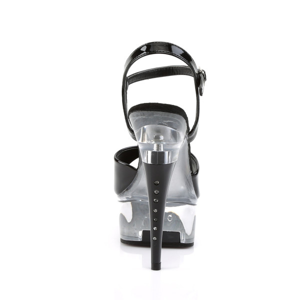 PleaserUSA Plateau-Sandalette Captiva-609 schwarz/klar