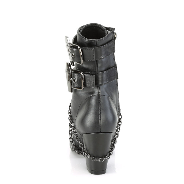 DemoniaCult Damen Steampunk Schnürstiefel Vivika-128 mattschwarz