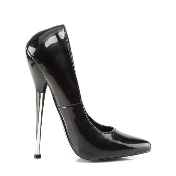Devious High Heels Pumps Dagger-01 Lack schwarz