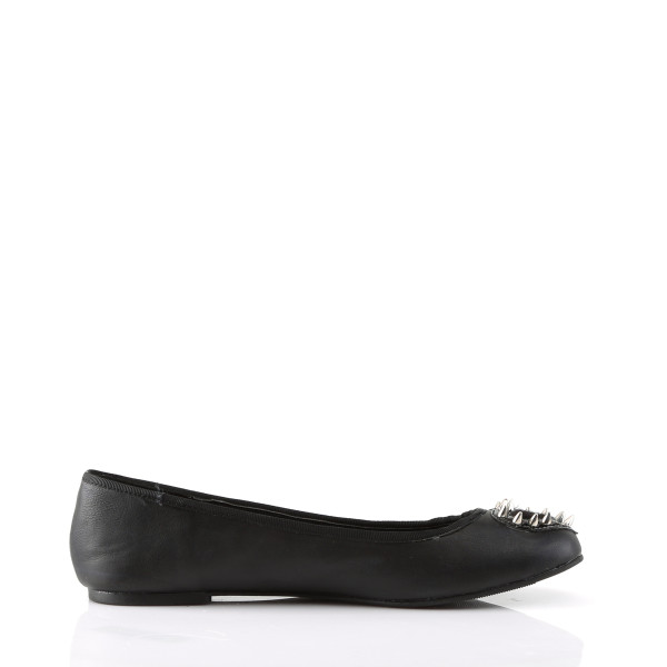 SALE! DemoniaCult Vegane Damen Ballerinas mit Nieten Star-24 mattschwarz