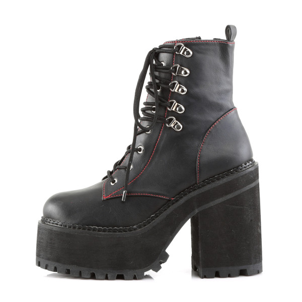 DemoniaCult Damen 7-Loch-Platform-Schnürboots Assault-100 vegan