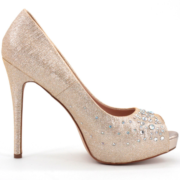 Fabulicious OpenToe Strass-Pumps Heiress-22R nude