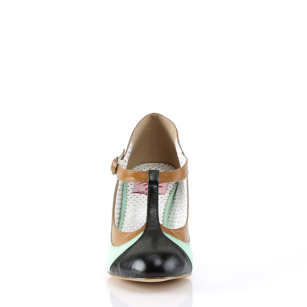PinUp-Couture Burleske Damen T-Strap-Pumps Peach-03 mint