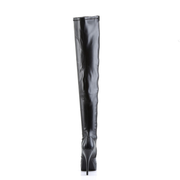 Devious Plateau-Overkneestiefel Indulge-3000 mattschwarz