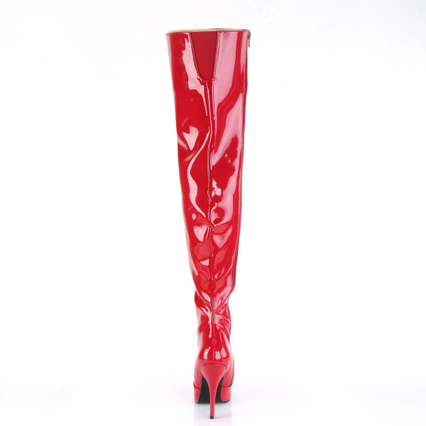 PleaserUSA High Heels-Overkneestiefel Seduce-3010 Lack rot