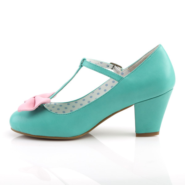 PinUp Couture Damen Spangen Pumps mit Schleife Wiggle-50 teal-pink