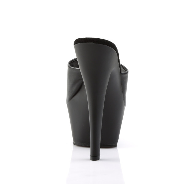 PleaserUSA Damen Poledance Plateau-Mules Kiss-201 mattschwarz