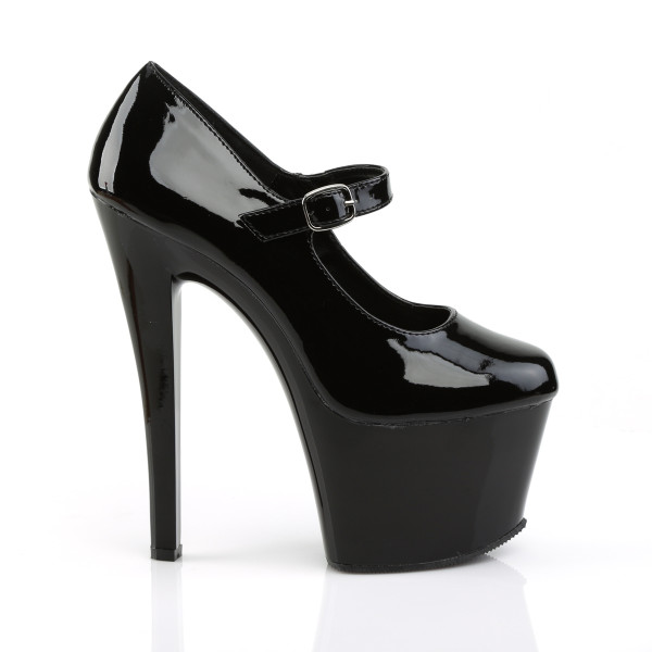 PleaserUSA Damen Gogo High Heels Sky-387 Lack schwarz/schwarz