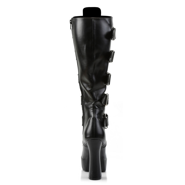 PleaserUSA Plateau-Kniestiefel Electra-2042 mattschwarz