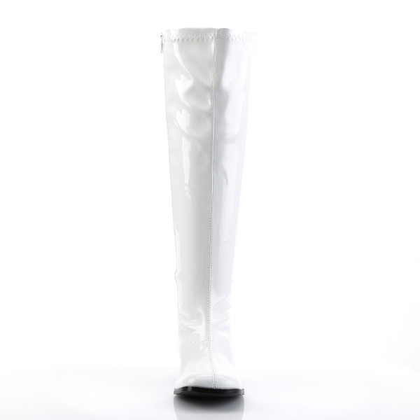 Funtasma Weitschaft-Kniestiefel Gogo-300WC Lack weiß