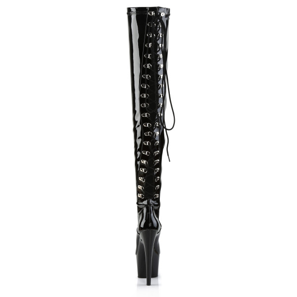 PleaserUSA Plateau-Overknee-Stiefel Adore-3063 Lack schwarz