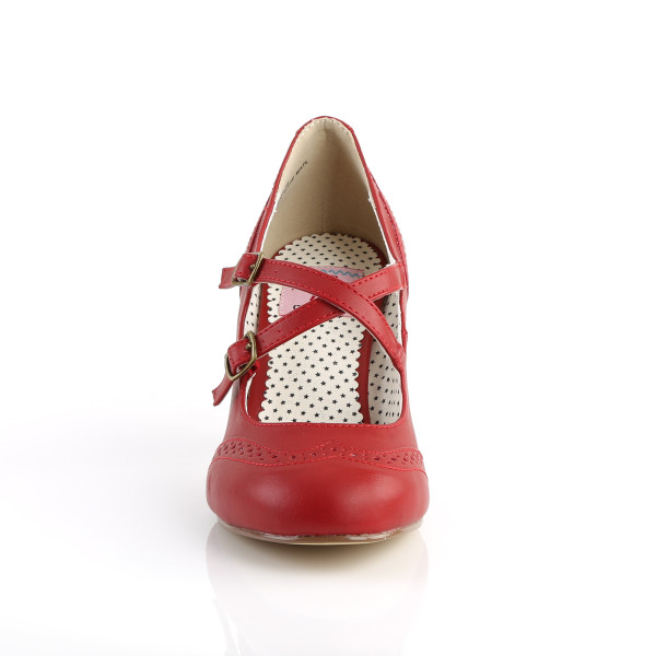 Pin Up Couture Damen Criss Cross Maryjane Pumps Flapper-35 rot
