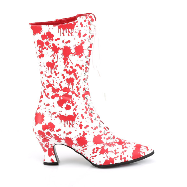 Funtasma Krankenschwester-Stiefeletten Victorian-120BL weiß