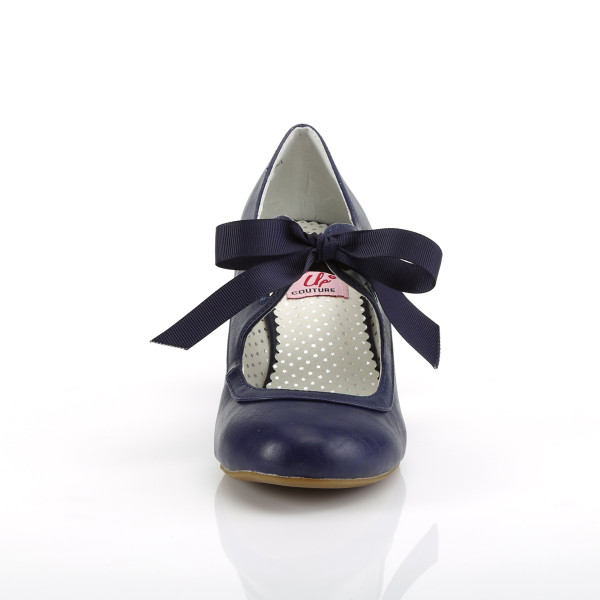 PinUp Couture Damen Mary Janes Pumps mit Schleife Wiggle-32 marineblau