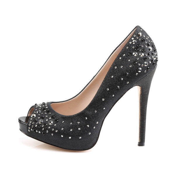 Fabulicious OpenToe Strass-Pumps Heiress-22R schwarz