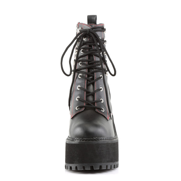DemoniaCult Damen 7-Loch-Platform-Schnürboots Assault-100 vegan