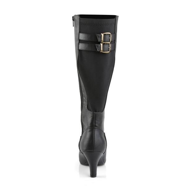 Pink Label Big size Damen Kniestiefel Divine-2018 schwarz Übergröße