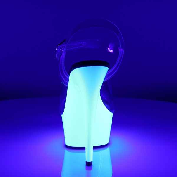 SALE! PleaserUSA Damen Plateau-Sandalette Delight-608UV neon weiß Gr. 39