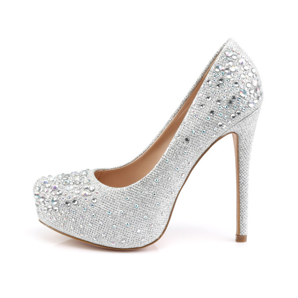 Fabulicious Glitzer-Plateau-Pumps Destiny-06R silber
