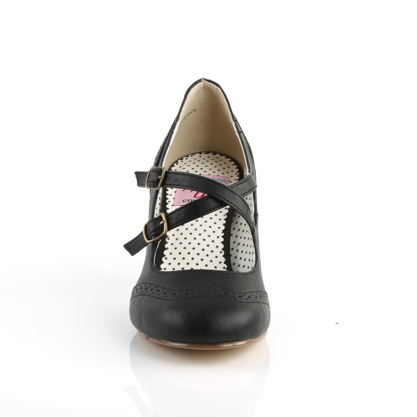 Pin Up Couture Damen Criss Cross Maryjane Pumps Flapper-35 schwarz