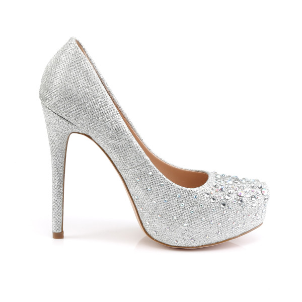 Fabulicious Glitzer-Plateau-Pumps Destiny-06R silber