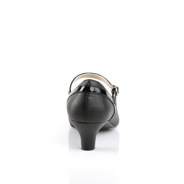 Pink Label Big Size Mary Janes-Pumps Fab-425 mattschwarz Übergröße