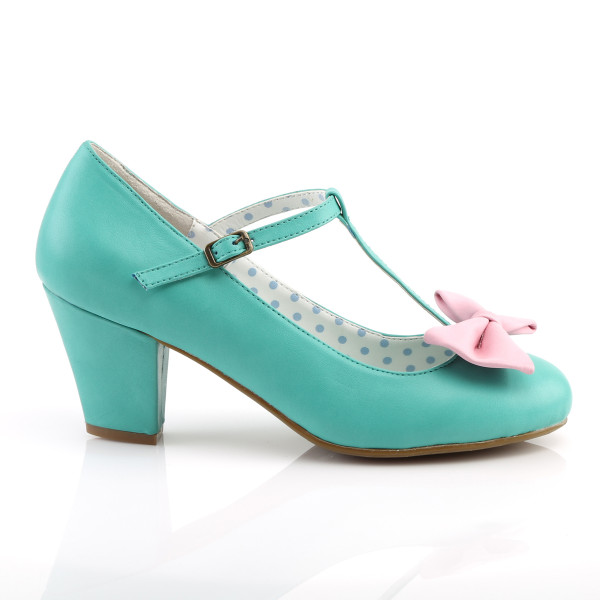 PinUp Couture Damen Spangen Pumps mit Schleife Wiggle-50 teal-pink