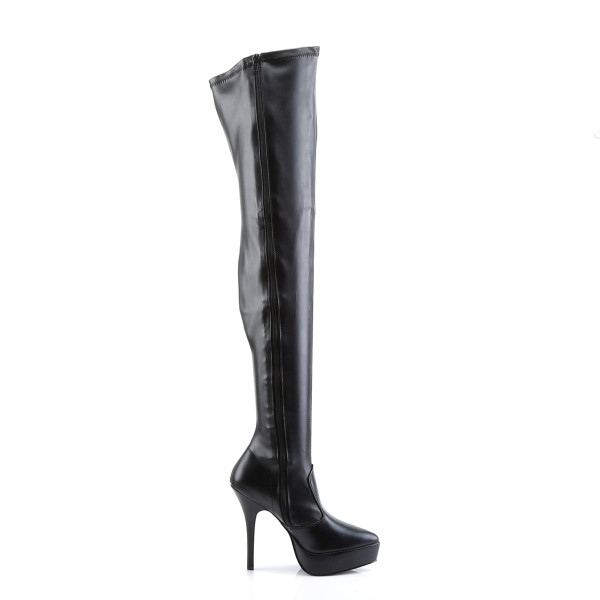 Devious Plateau-Overkneestiefel Indulge-3000 mattschwarz