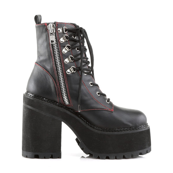 DemoniaCult Damen 7-Loch-Platform-Schnürboots Assault-100 vegan