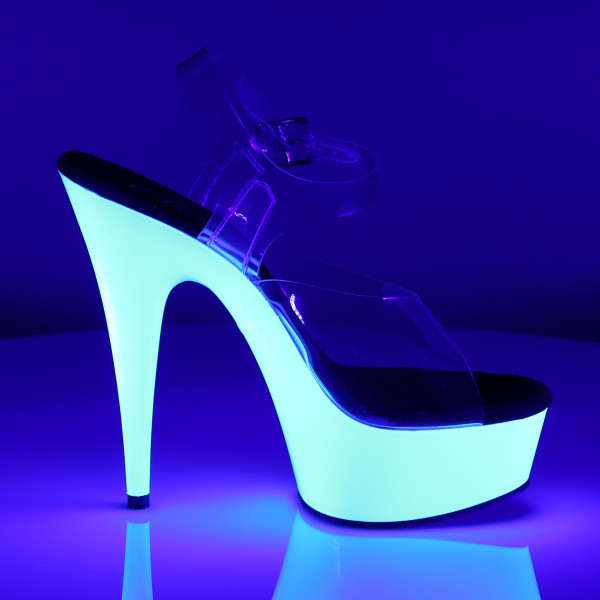 SALE! PleaserUSA Damen Plateau-Sandalette Delight-608UV neon weiß Gr. 39