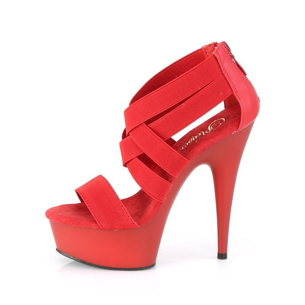 PleaserUSA Damen High Heel Plateau Sandalen Delight-669 rot