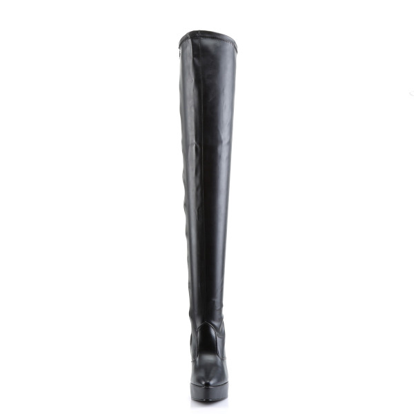 Devious Plateau-Overkneestiefel Indulge-3000 mattschwarz