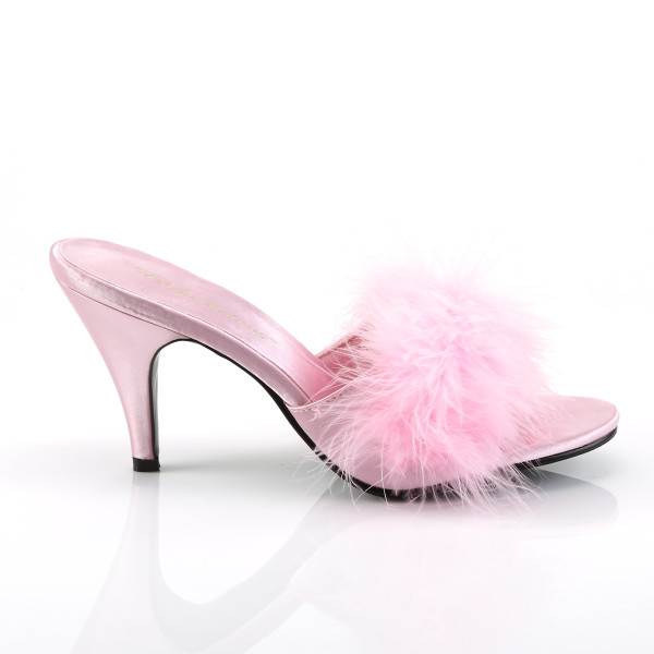 Fabulicious Damen Feder-Pantoletten Amour-03 babypink