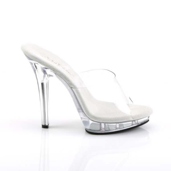 Fabulicious Plateau-Pantoletten Lip-101 klar/klar