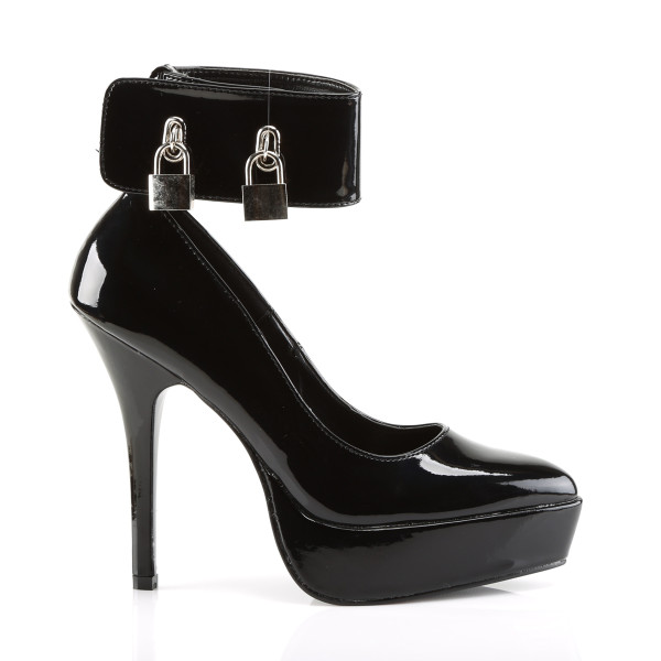 Devious Plateau-Pumps Indulge-534 Lack schwarz