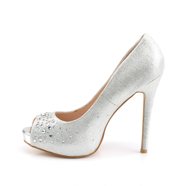 Fabulicious OpenToe Strass-Pumps Heiress-22R silber