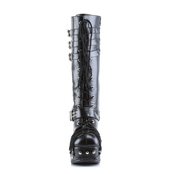 DemoniaCult Veggie Goth Lolita Stiefel Charade-206 schwarz
