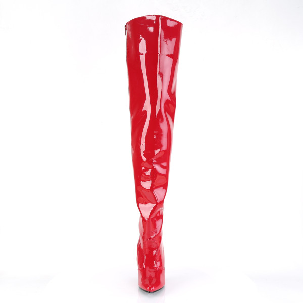 PleaserUSA High Heels-Overkneestiefel Seduce-3010 Lack rot