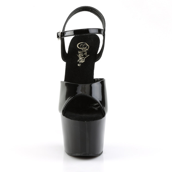 PleaserUSA Damen Plateau-Sandaletten Poledance Adore-709 Lack schwarz