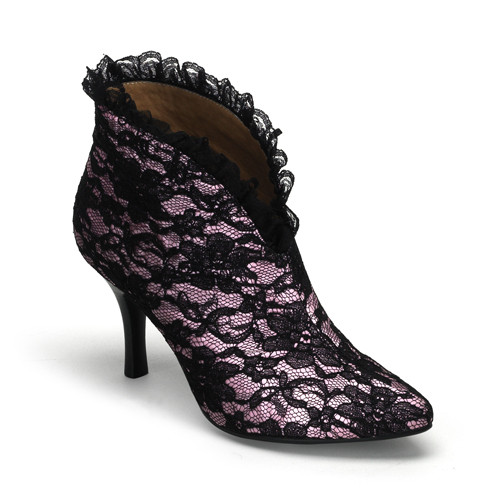SALE! Funtasma Damen Retro-Booties mit Spitze Beauty-01L schwarz/pink Gr. 36