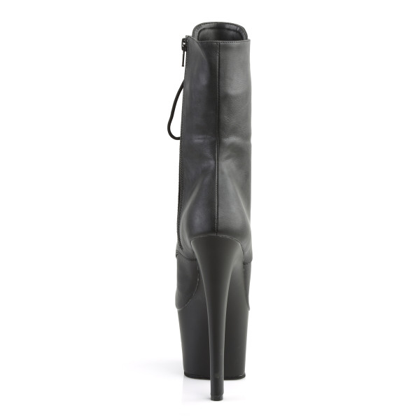 PleaserUSA Damen Fetish Plateau Stiefel mit Schnürung Sky-1020 mattschwarz
