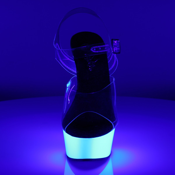 SALE! PleaserUSA Damen Plateau-Sandalette Delight-608UV neon weiß Gr. 39