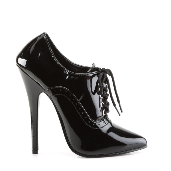 Devious Damen High-Heel Schnür Pumps Domina-460 Lack schwarz