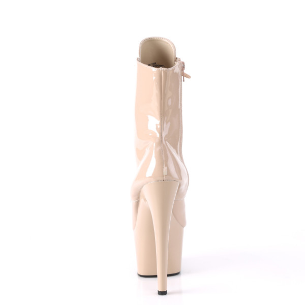 PleaserUSA Damen Plateau-Stiefeletten Adore-1020 Lack nude