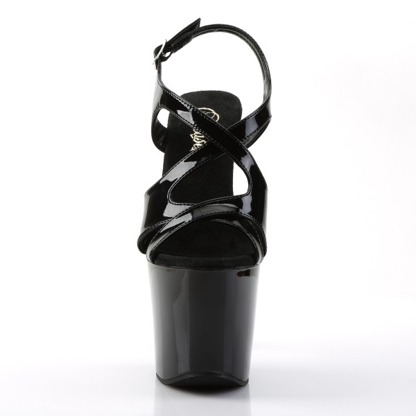 SALE! PleaserUSA Damen Gogo-Platform High Heels Diamond-730 Lack schwarz
