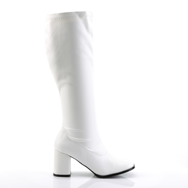 Funtasma Weitschaft-Kniestiefel Gogo-300WC Lack weiß