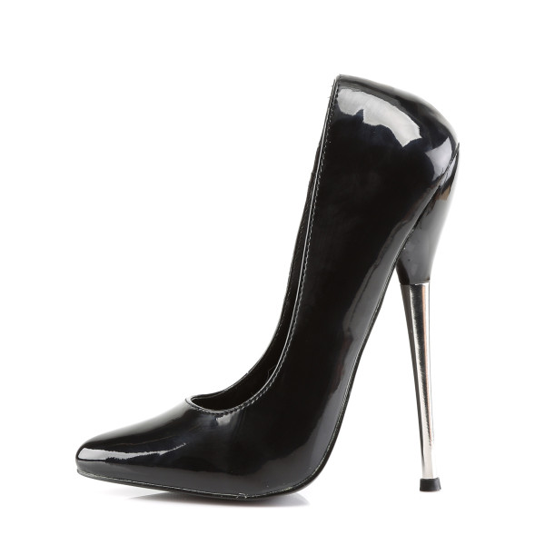 Devious High Heels Pumps Dagger-01 Lack schwarz