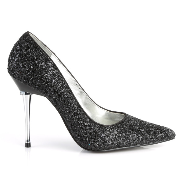 PleaserUSA Damen Stiletto High Heel Pumps Appeal-20G Glitter schwarz