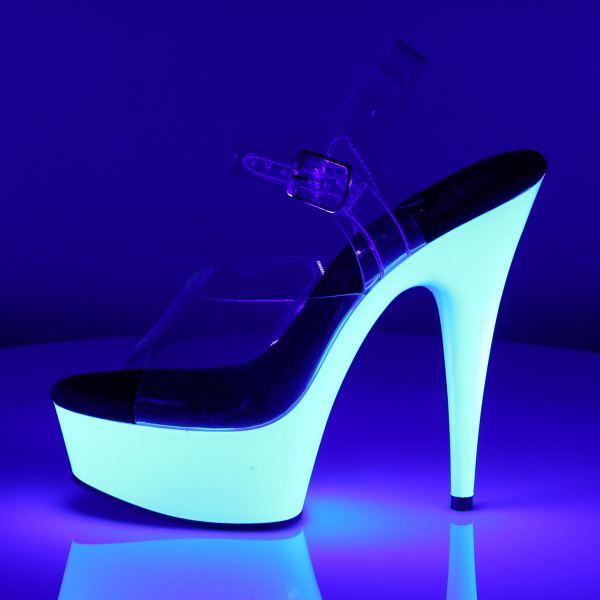 SALE! PleaserUSA Damen Plateau-Sandalette Delight-608UV neon weiß Gr. 39