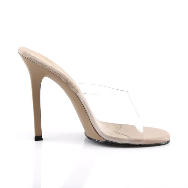 Fabulicious Damen High Heel Pantoletten Gala-01 klar/nude